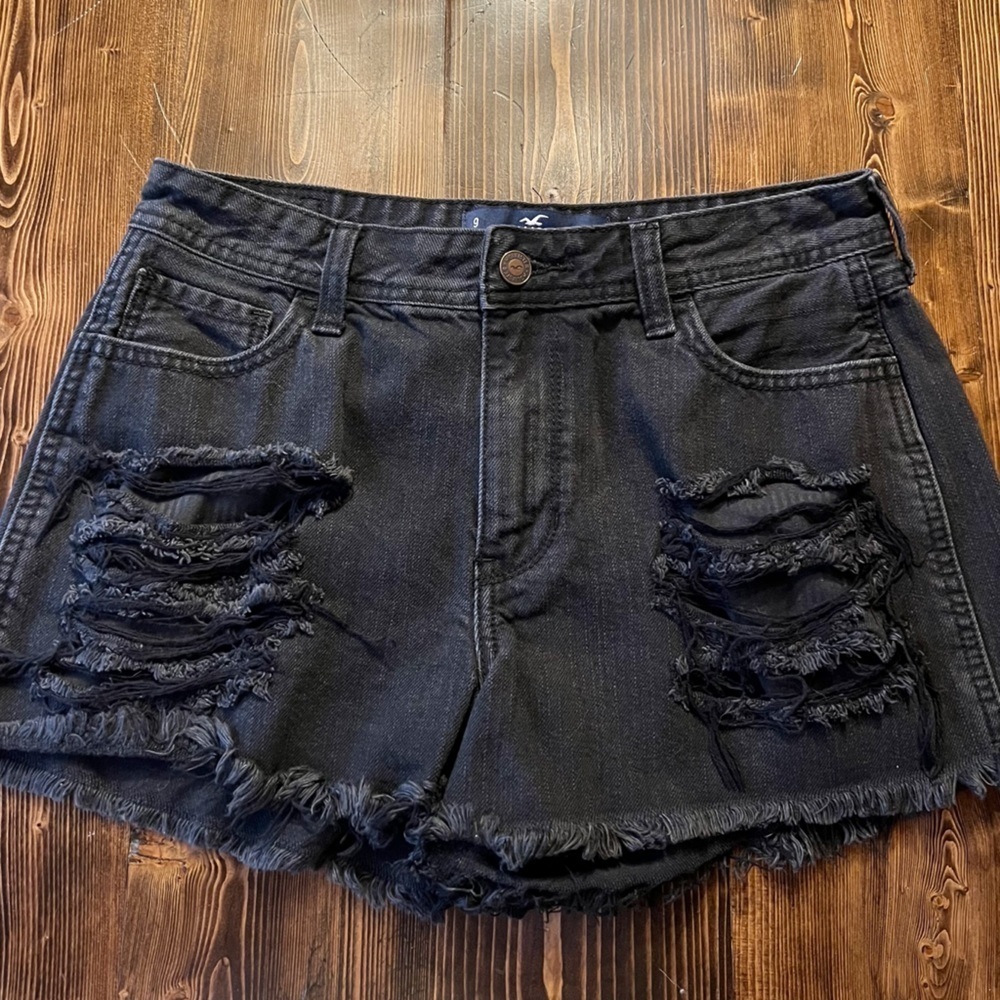 Hollister Black High Rise Goth Grunge‎ Boyfriend Short 29 Bohemian Festival